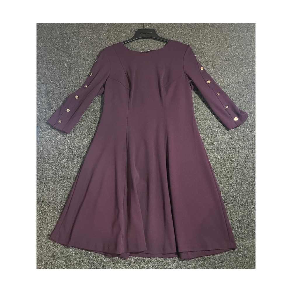 Tommy Hilfiger Womens Aubergine Purple 3/4 Sleeve A-Line Dress Size 16 A9FC1CEG - Picture 12 of 12